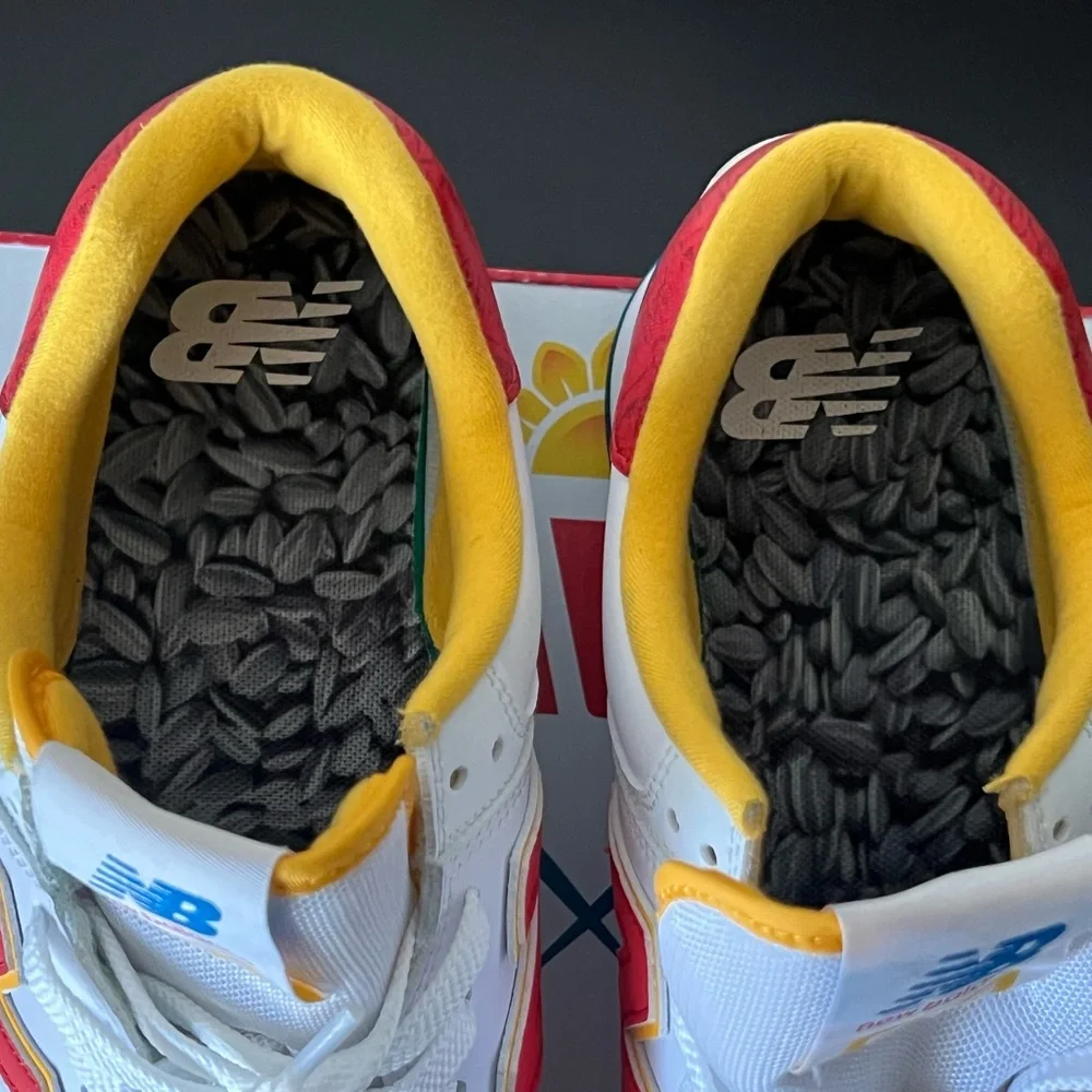 New Balance Red and Yellow Athletic Shoes with Chunky Sole - Picture 3 of 13